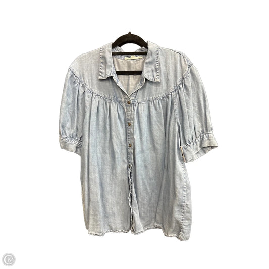 Top Short Sleeve By Jane And Delancey In Blue Denim, Size: Xl