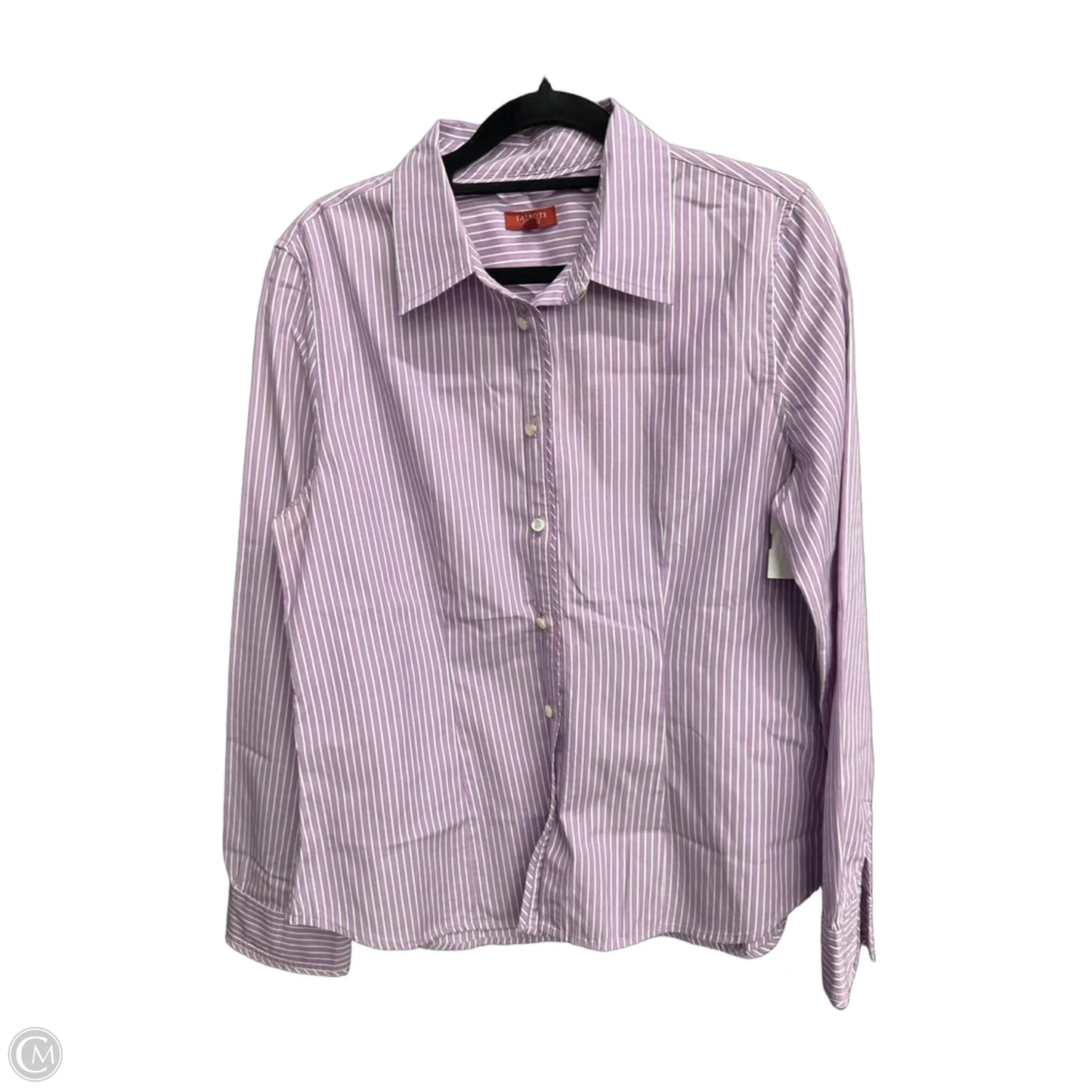 Top Long Sleeve By Talbots In Striped Pattern, Size: M