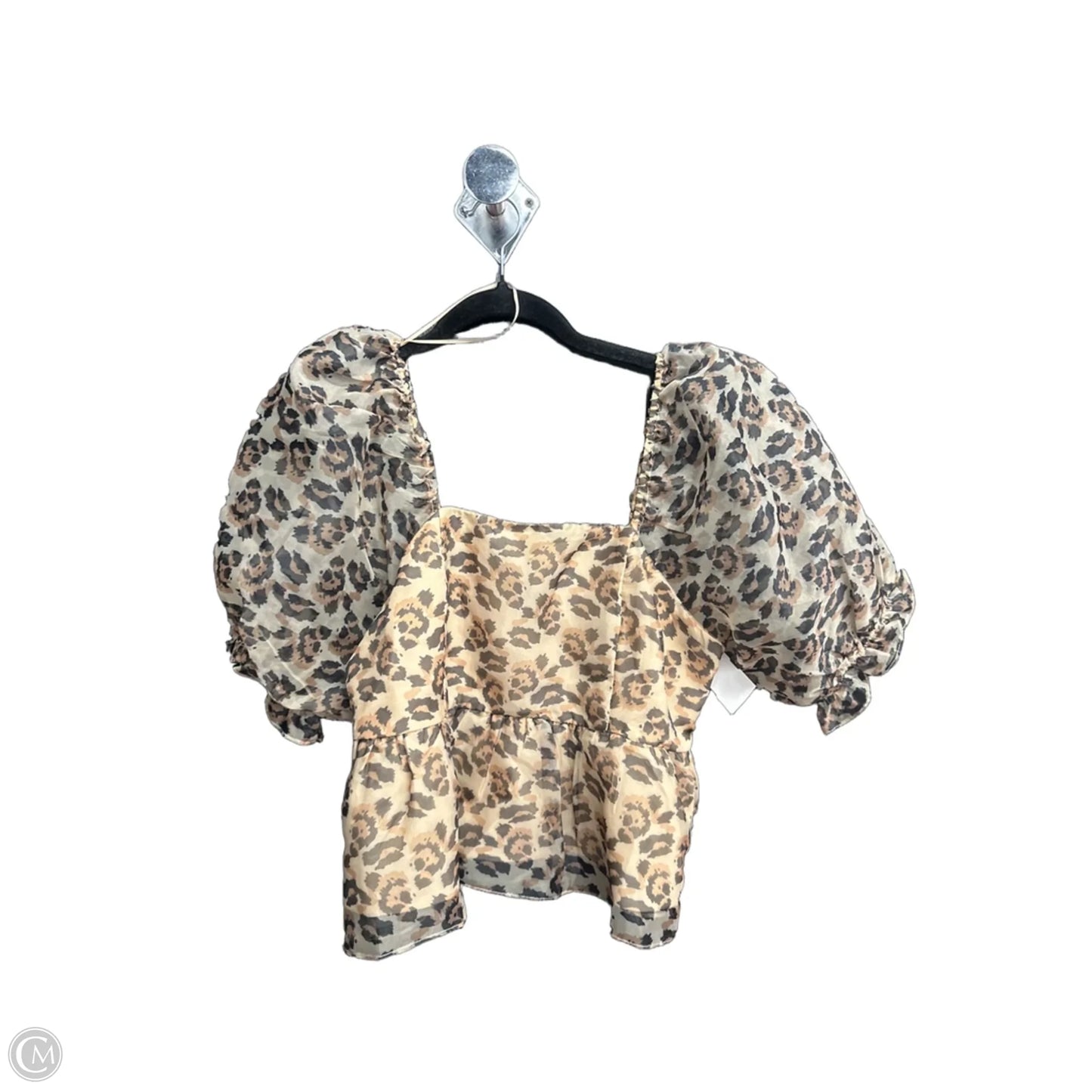Top Short Sleeve By Endless Rose In Leopard Print, Size: M