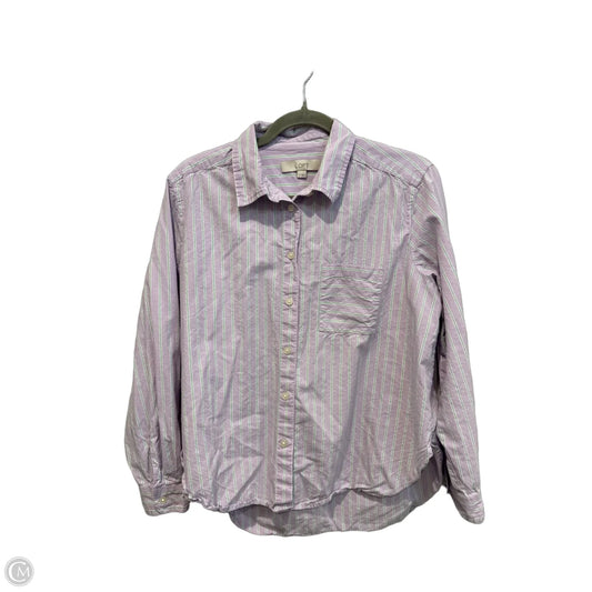 Top Long Sleeve By Loft In Striped Pattern, Size: M