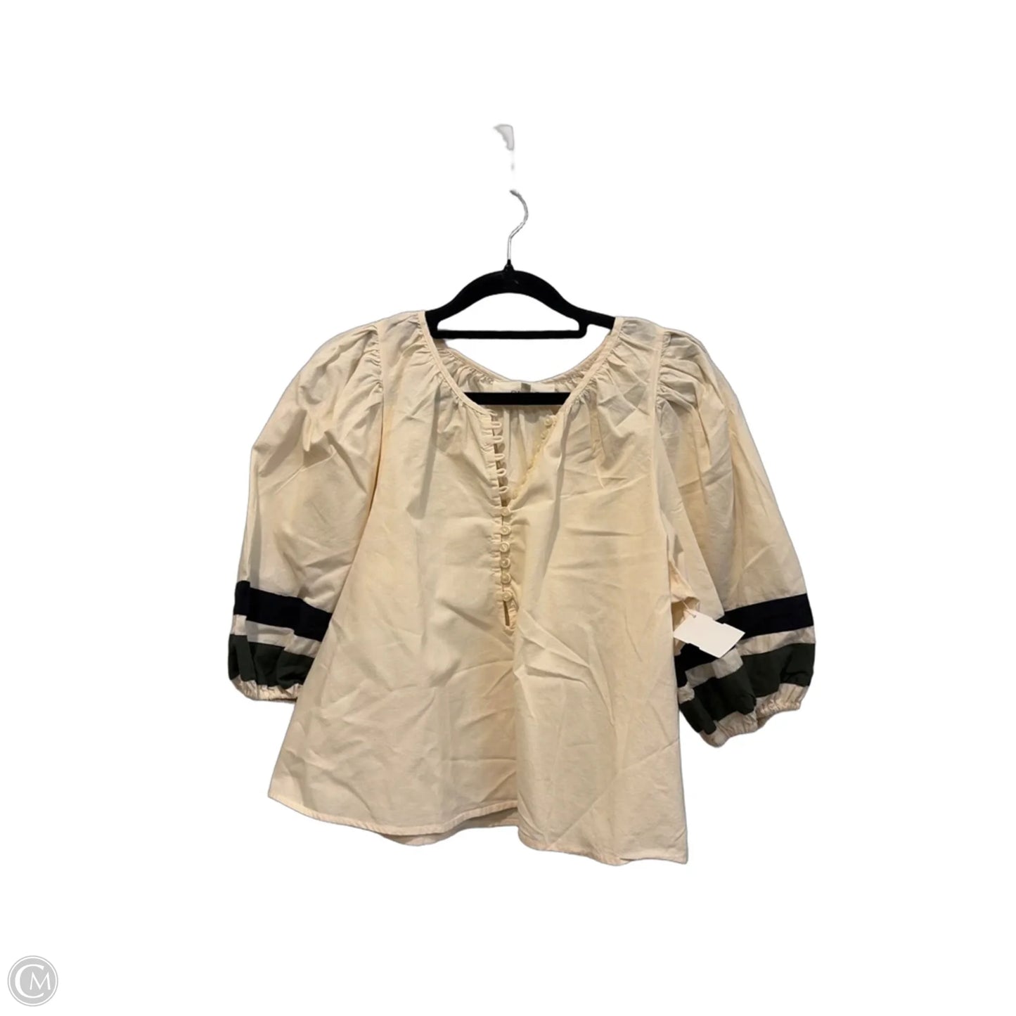 Top Short Sleeve By The Great. In Cream, Size: M