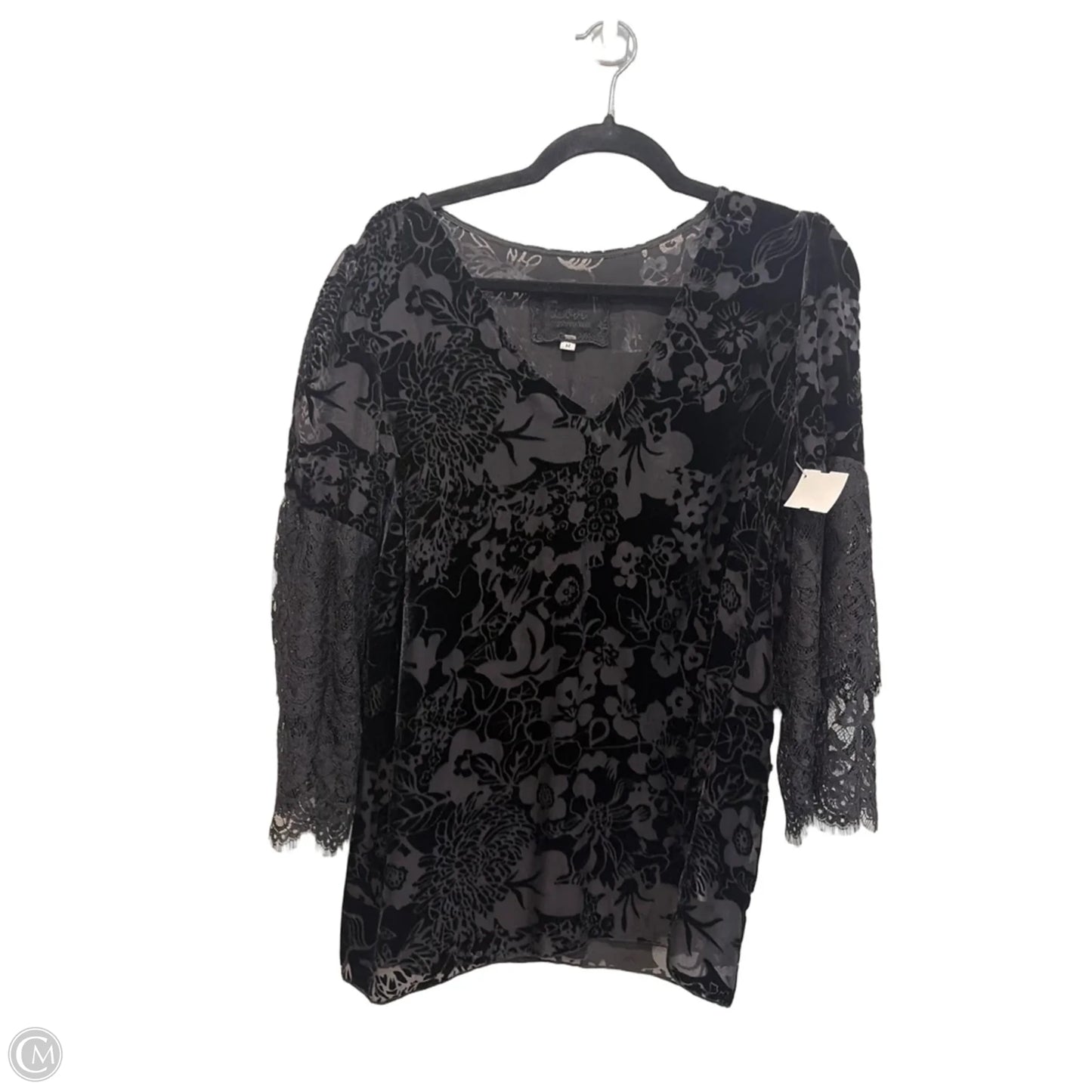 Top 3/4 Sleeve By Johnny Was In Black, Size: M