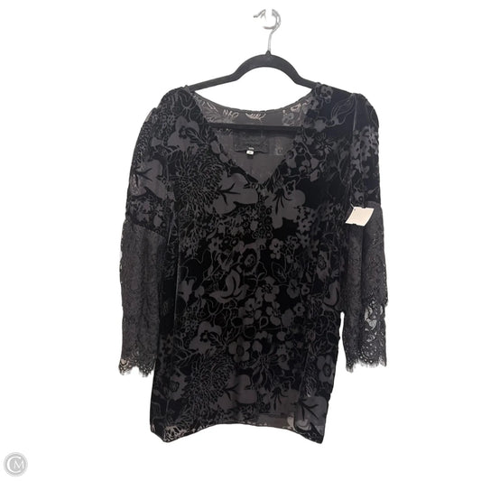 Top 3/4 Sleeve By Johnny Was In Black, Size: M