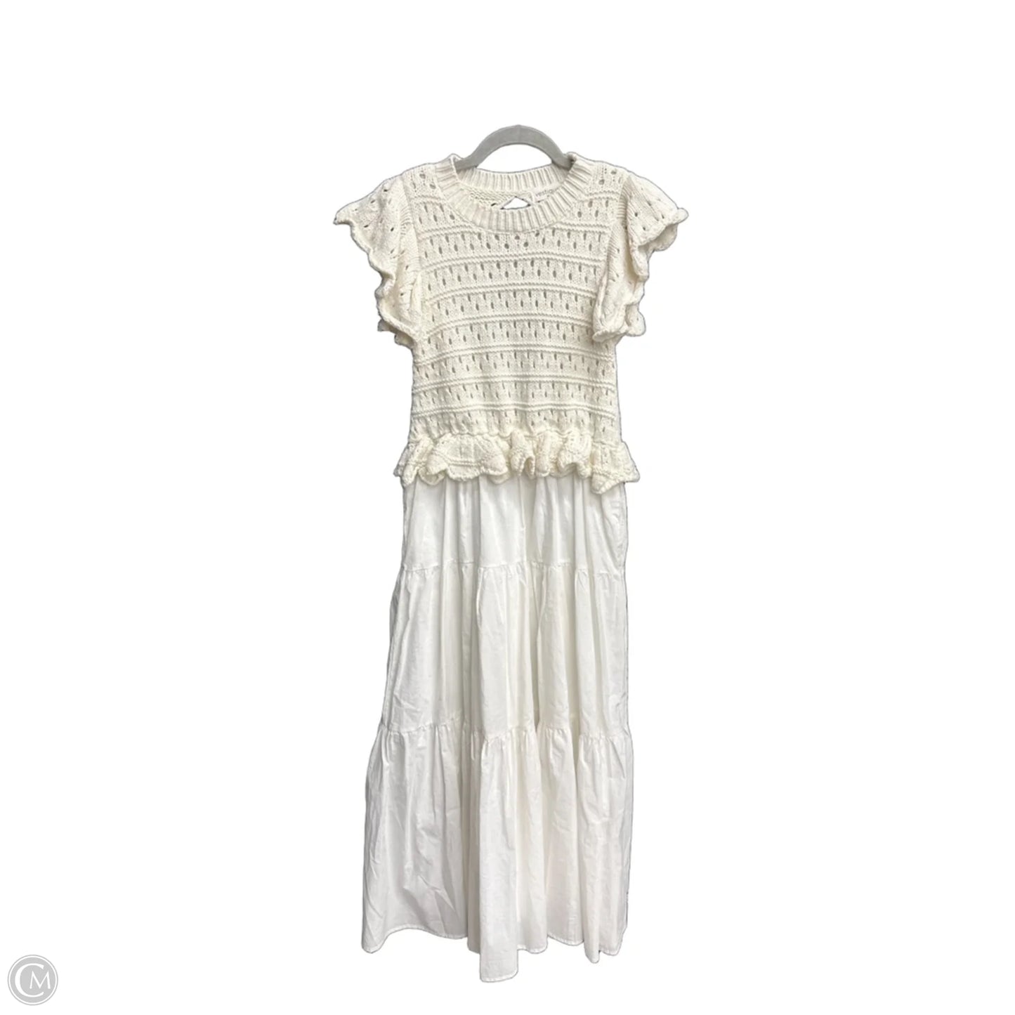 Dress Casual Maxi By Vestique In Cream, Size: M