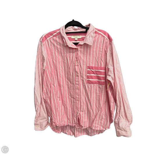 Top Long Sleeve By Loft In Striped Pattern, Size: Xl