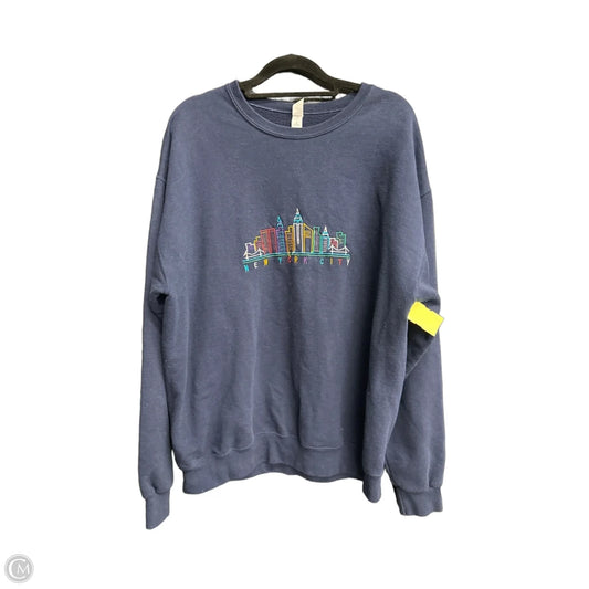 Sweatshirt Crewneck By Jerzees In Navy, Size: L
