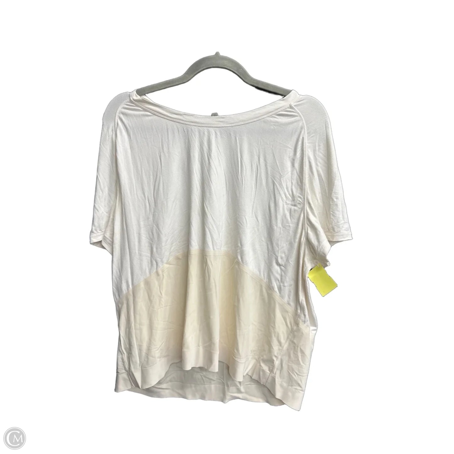 Athletic Top Short Sleeve By Lululemon In White, Size: L