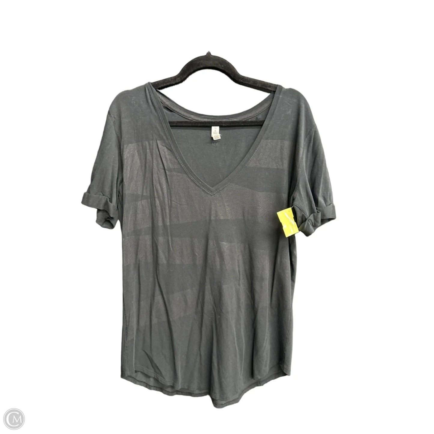 Athletic Top Short Sleeve By Lululemon In Black, Size: 10