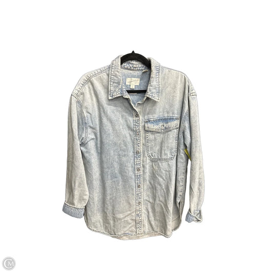 Top Long Sleeve By Universal Thread In Blue Denim, Size: M
