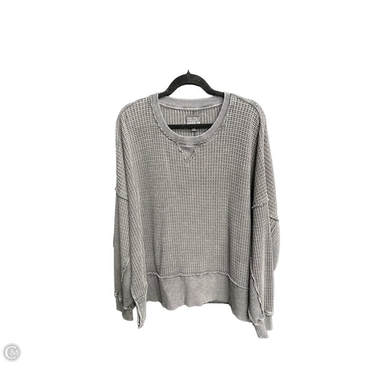 Top Long Sleeve By American Eagle In Grey, Size: M