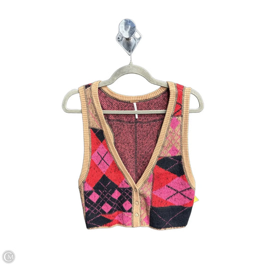 Vest Sweater By Free People In Plaid Pattern, Size: Xs