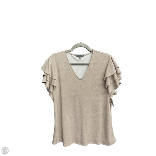 Top Short Sleeve By Adrianna Papell In Brown, Size: L