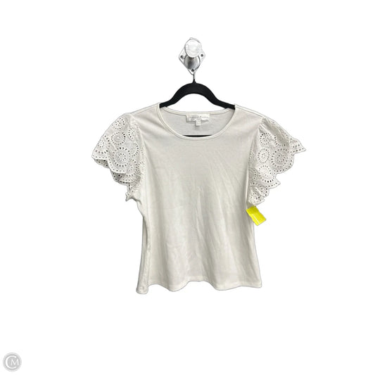 Top Short Sleeve By Chelsea And Theodore In White, Size: Xl