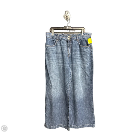 Jeans Wide Leg By Loft In Blue Denim, Size: 14