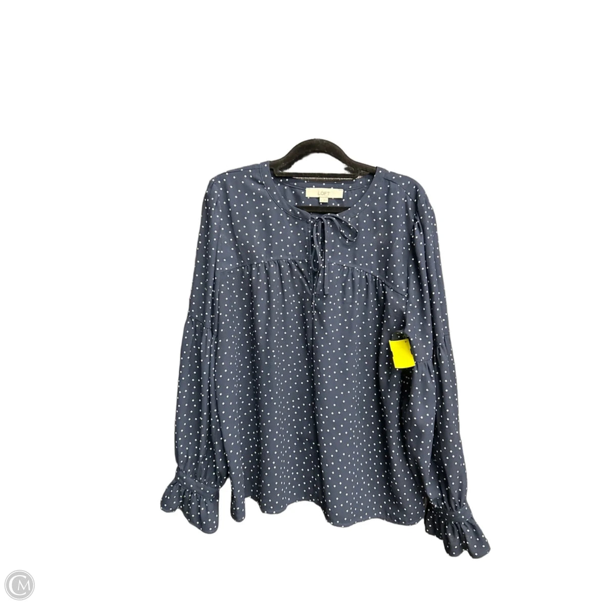 Top Long Sleeve By Loft In Polkadot Pattern, Size: L