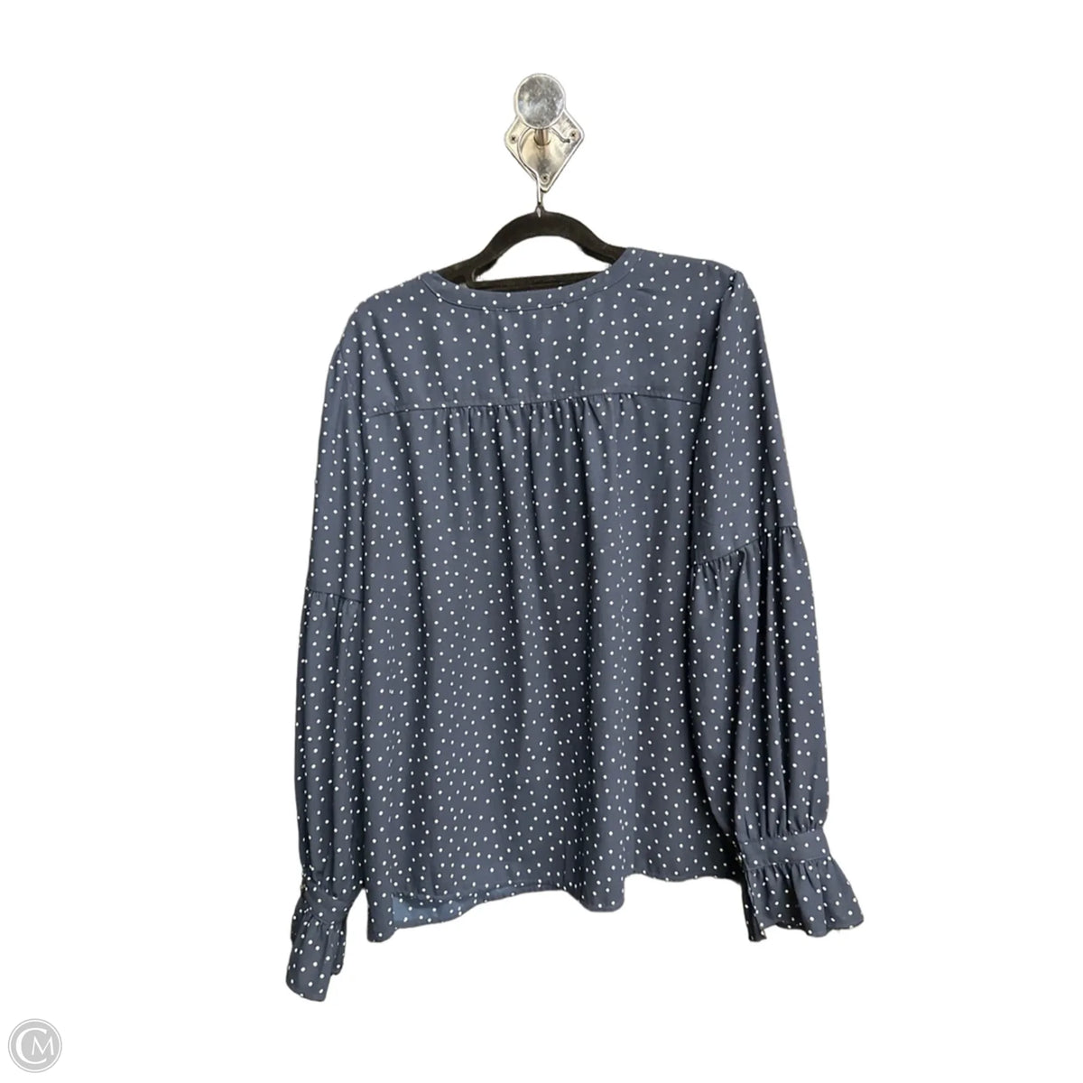 Top Long Sleeve By Loft In Polkadot Pattern, Size: L