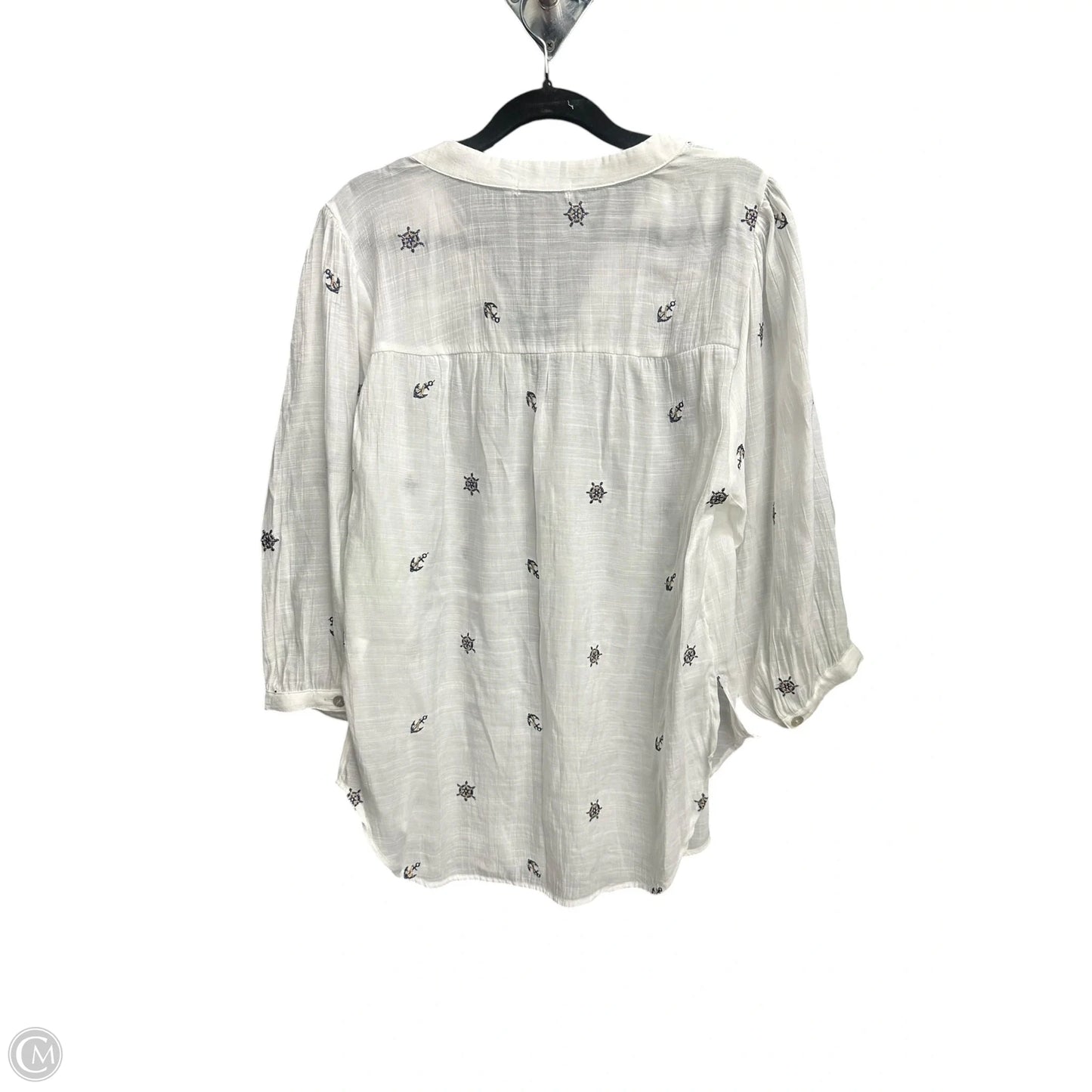 Top Long Sleeve By Figuero & Flower In White, Size: S