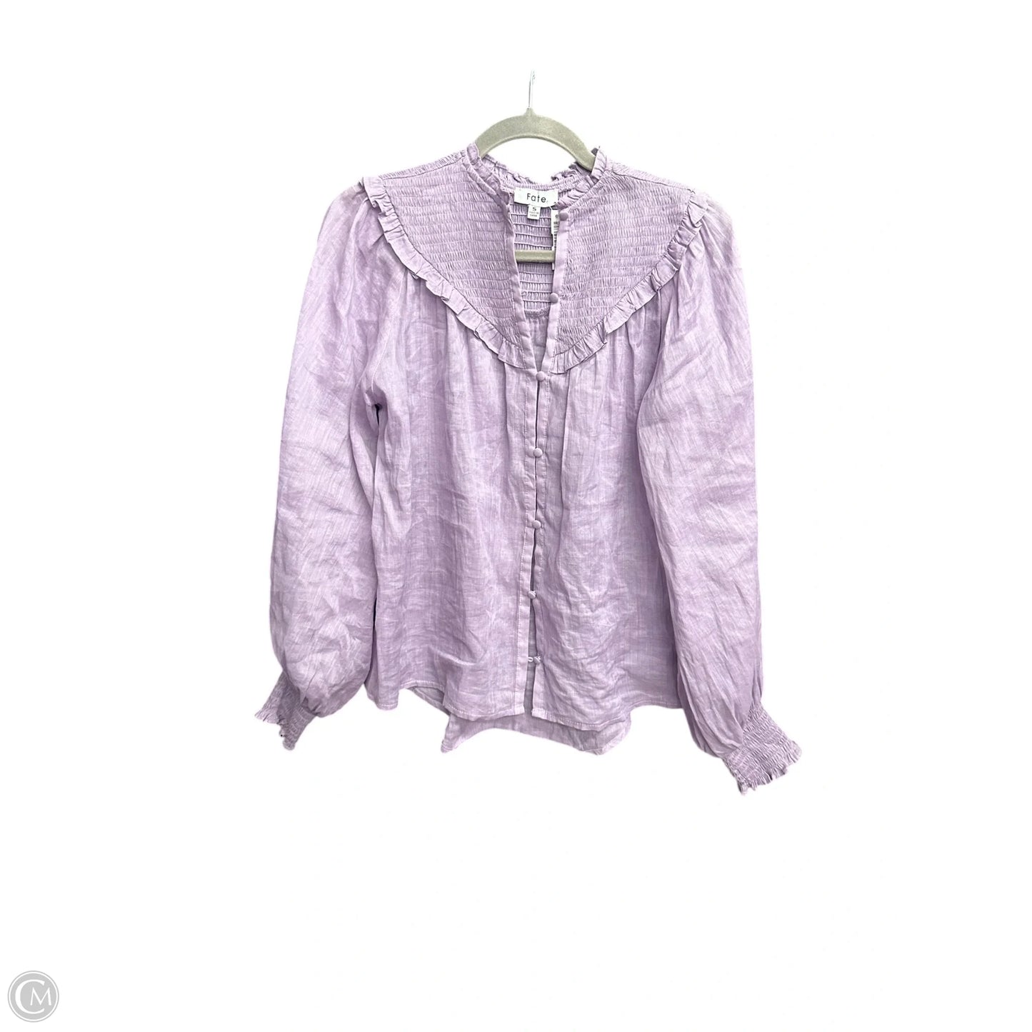 Top Long Sleeve By Fate In Purple, Size: S