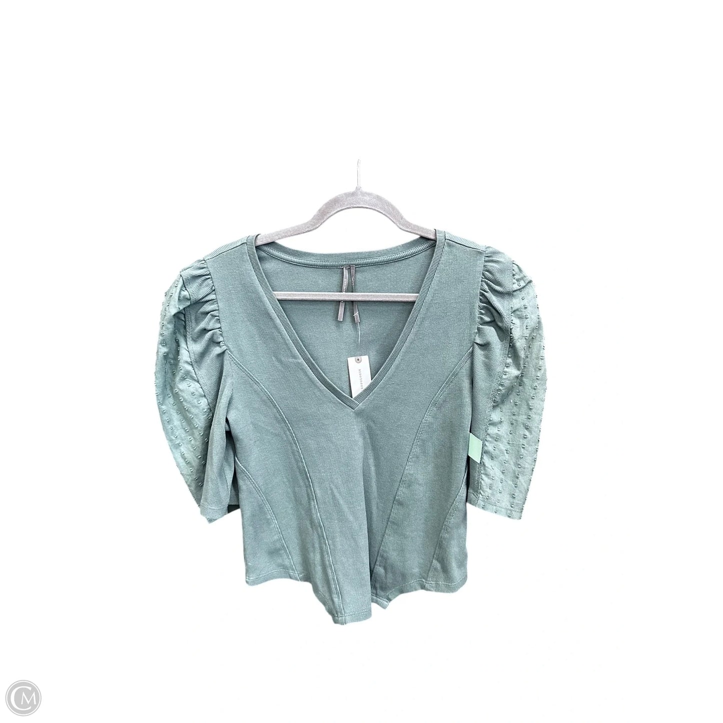 Top Short Sleeve By Anthropologie In Green, Size: M