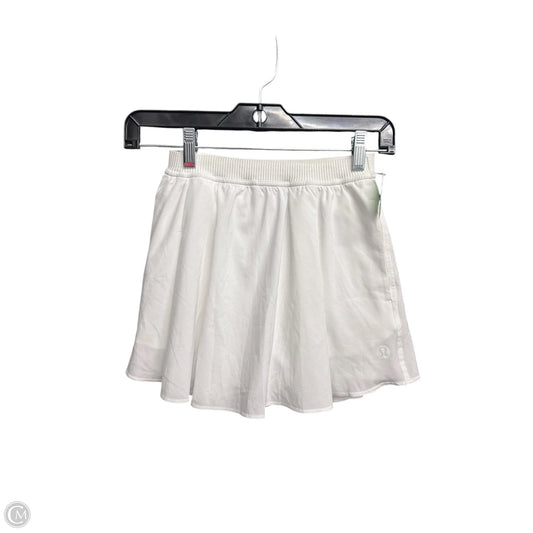 Athletic Skirt By Lululemon In White, Size: 0