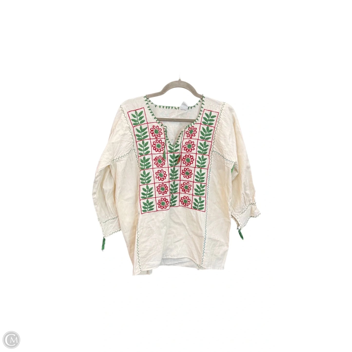 Top Long Sleeve By Clothes Mentor In Cream, Size: M