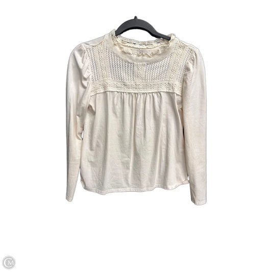 Top Long Sleeve By Loft In Cream, Size: Xs