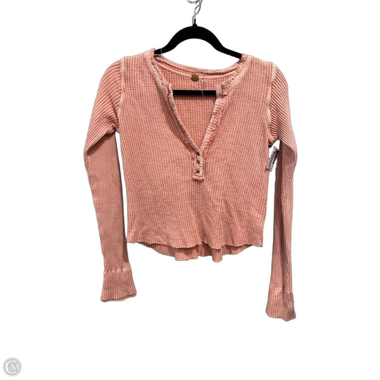 Top Long Sleeve By Free People In Pink, Size: S
