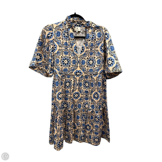 Dress Casual Midi By Tuckernuck In Blue & Cream, Size: M