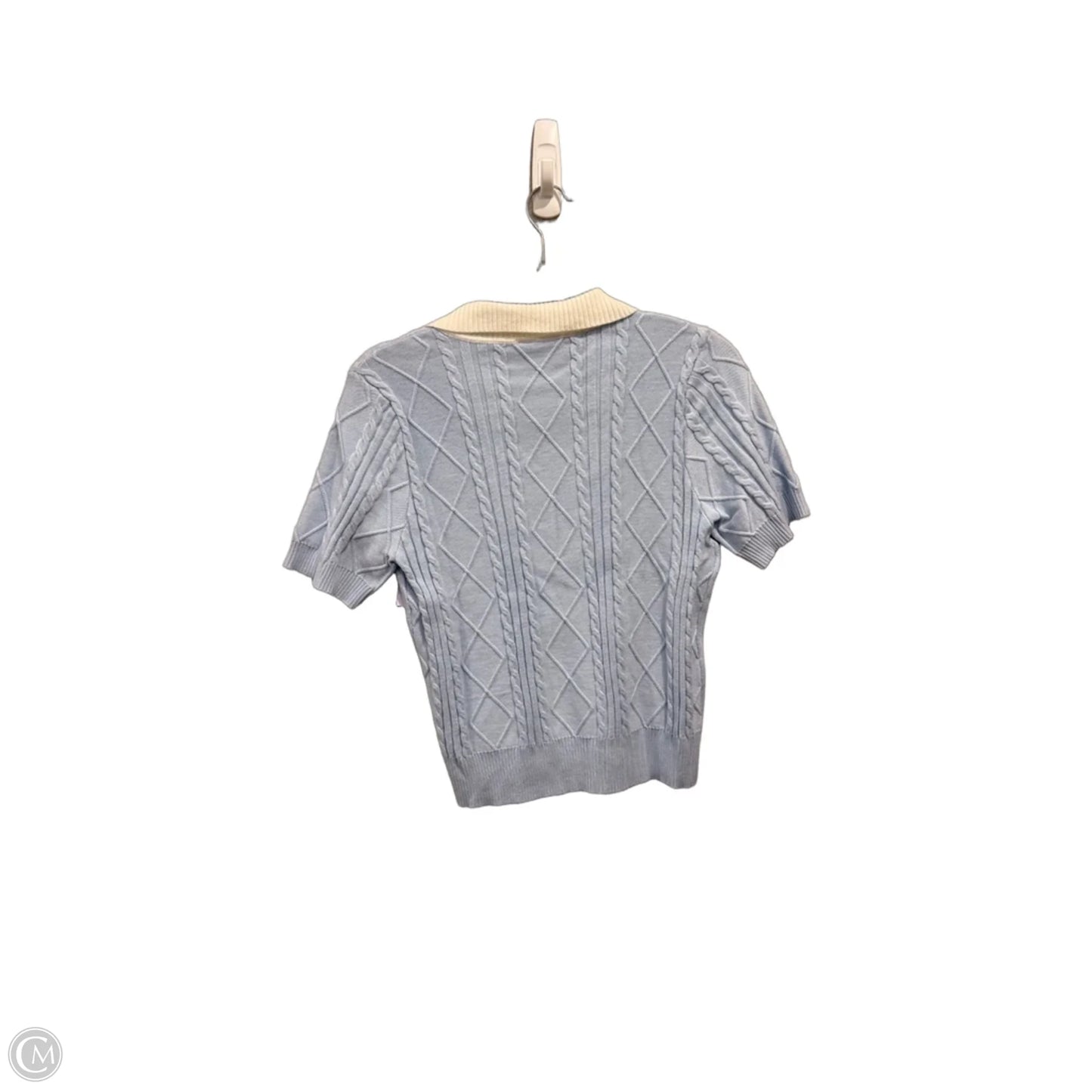 Blouse Short Sleeve By Love By Design In Blue & White, Size: M