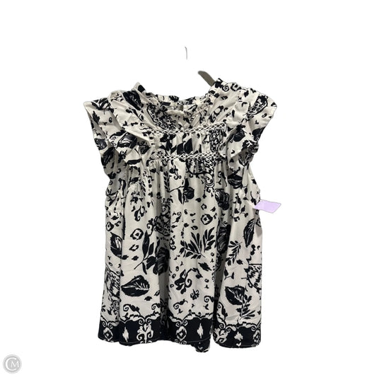 Top Sleeveless By Umgee In Black & White, Size: L