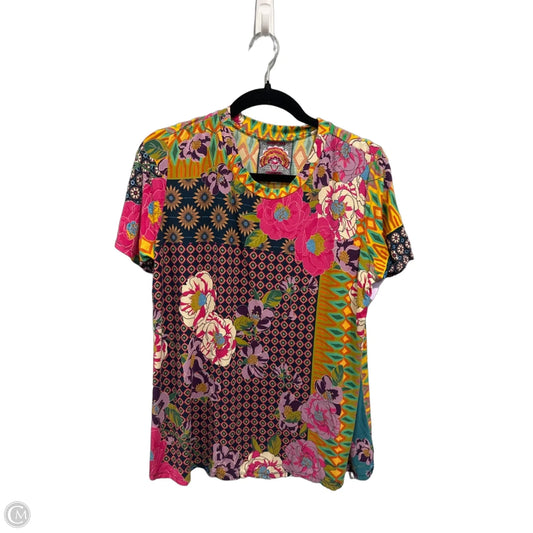 Top Short Sleeve By Johnny Was In Multi-colored, Size: M