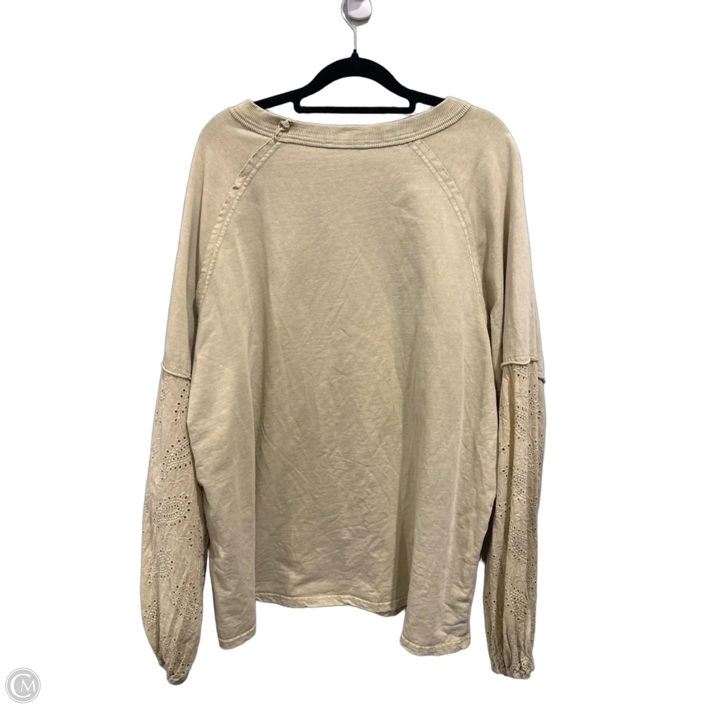 Top Long Sleeve By Easel In Cream, Size: L