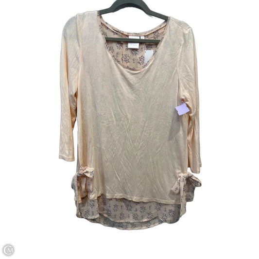 Top 3/4 Sleeve By Lc Lauren Conrad In Peach, Size: L
