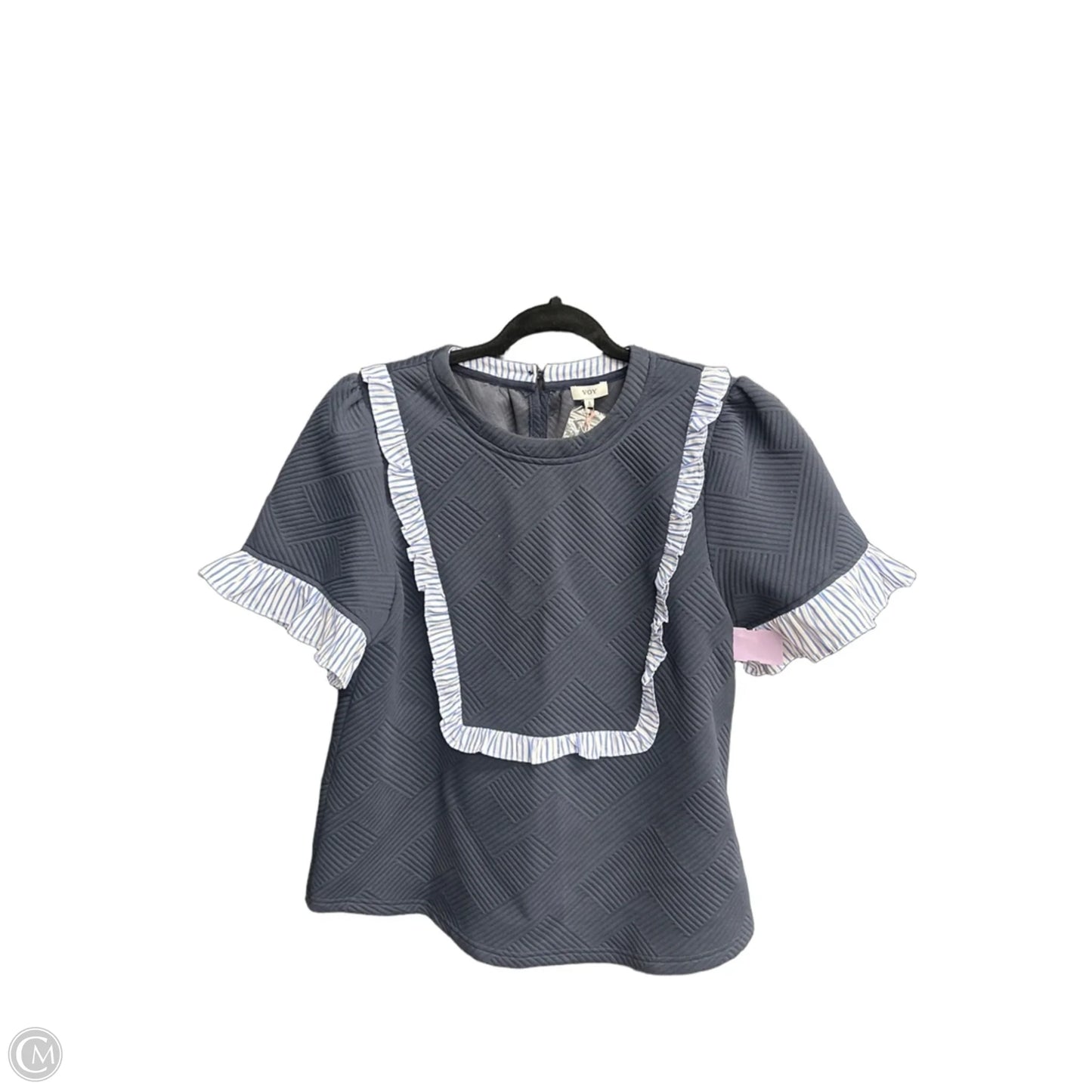 Top Short Sleeve By Voy In Navy, Size: S