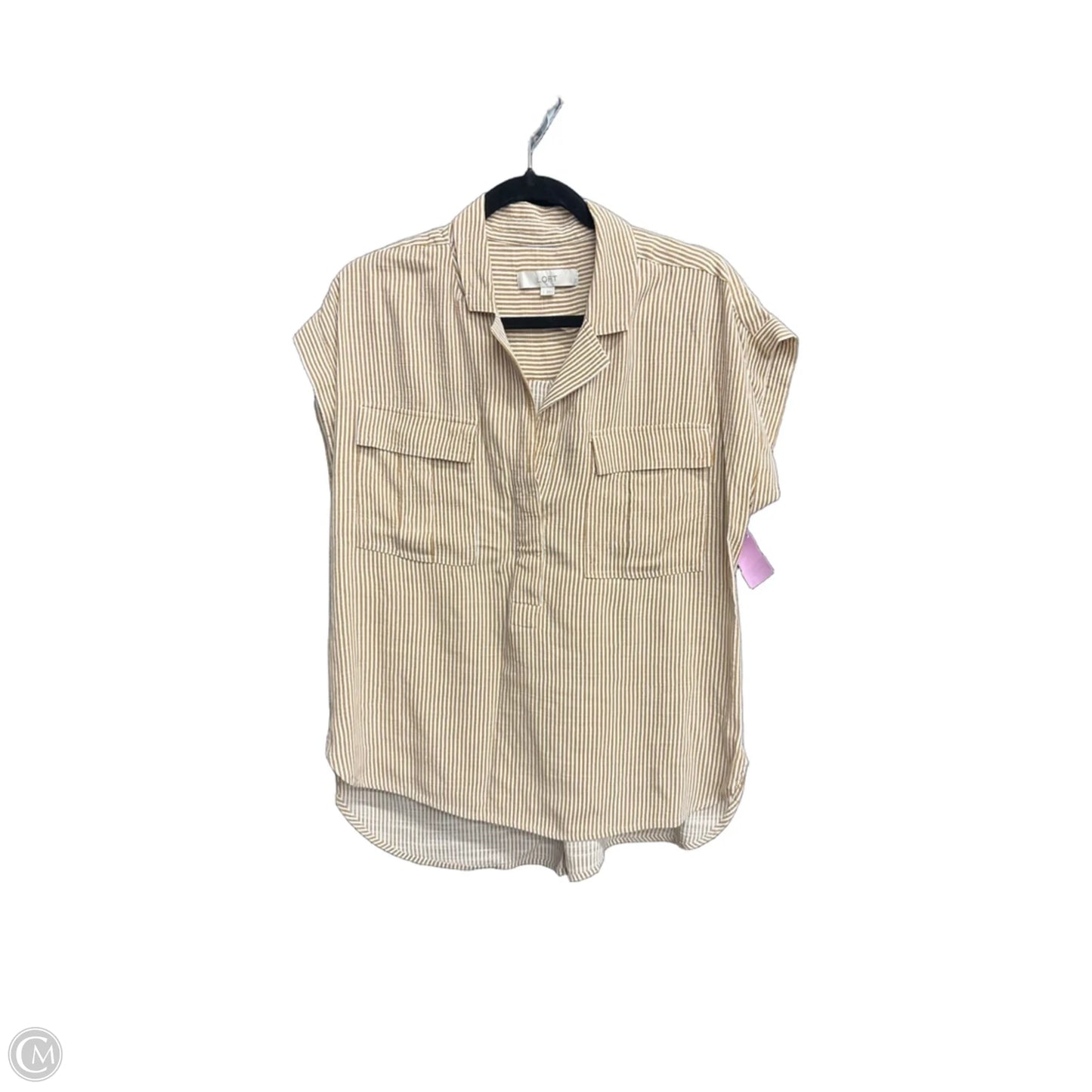Top Short Sleeve By Loft In Striped Pattern, Size: S