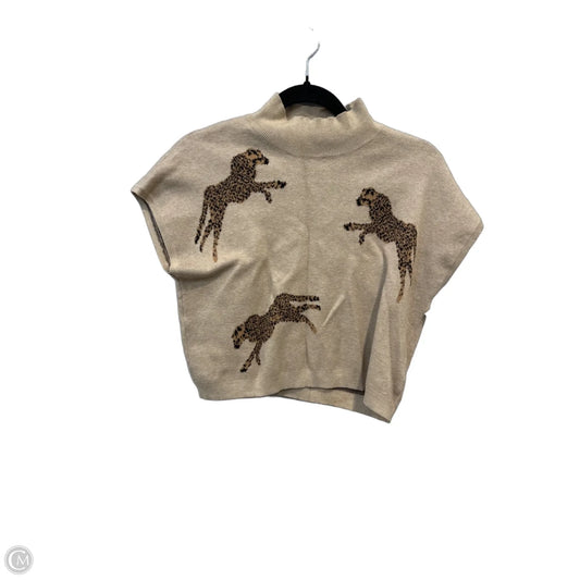 Sweater Short Sleeve By Entro In Tan, Size: M