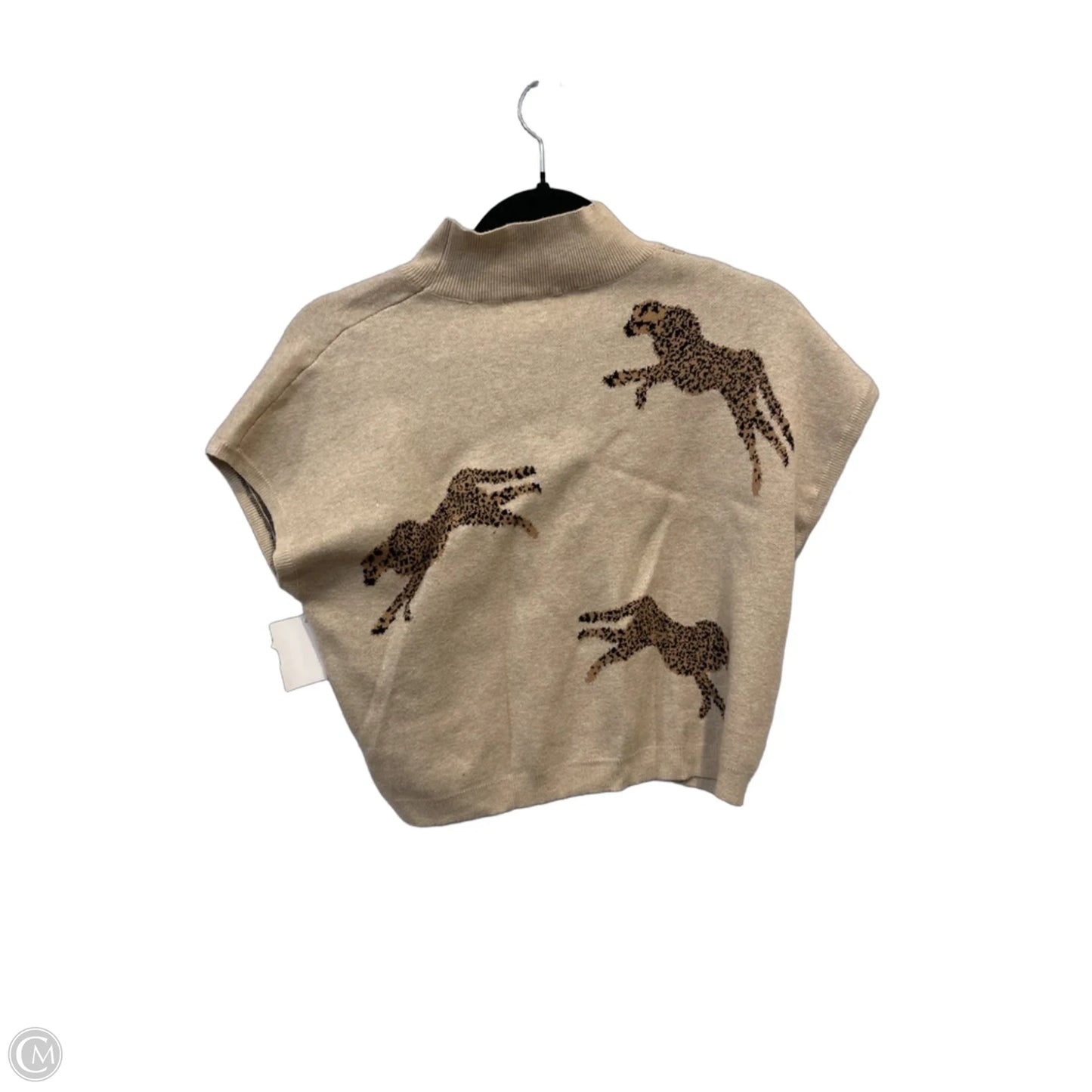 Sweater Short Sleeve By Entro In Tan, Size: M
