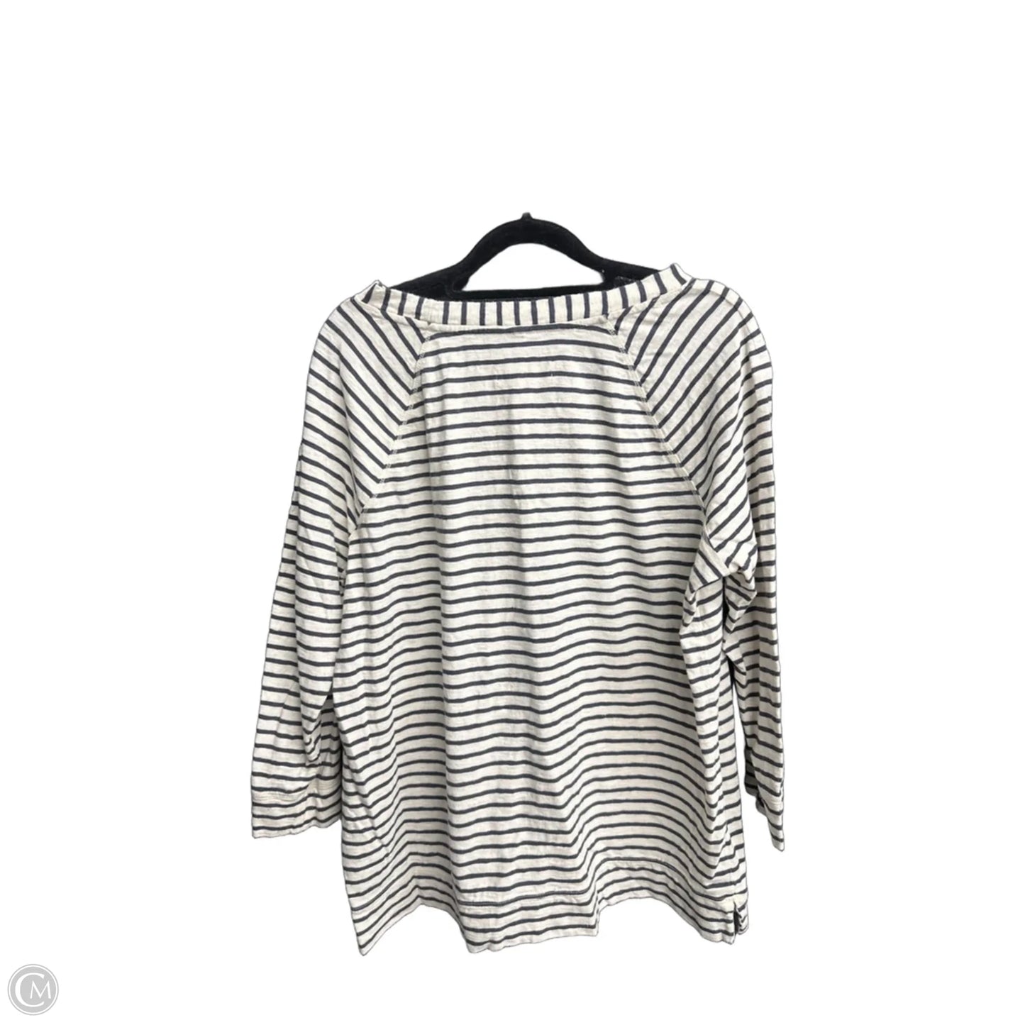 Top Long Sleeve By Lou And Grey In Striped Pattern, Size: L