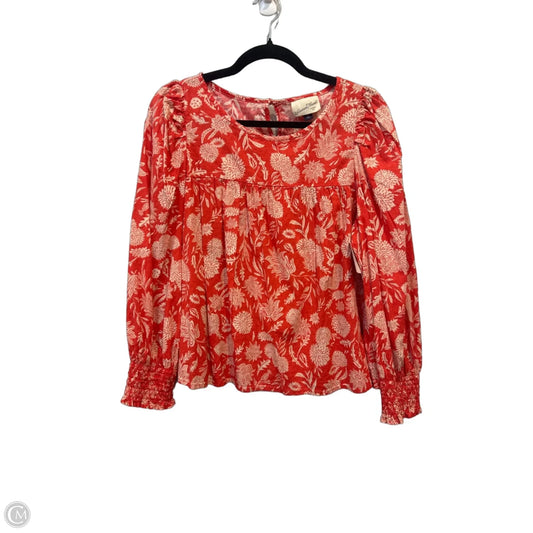 Top Long Sleeve By Universal Thread In Red, Size: M