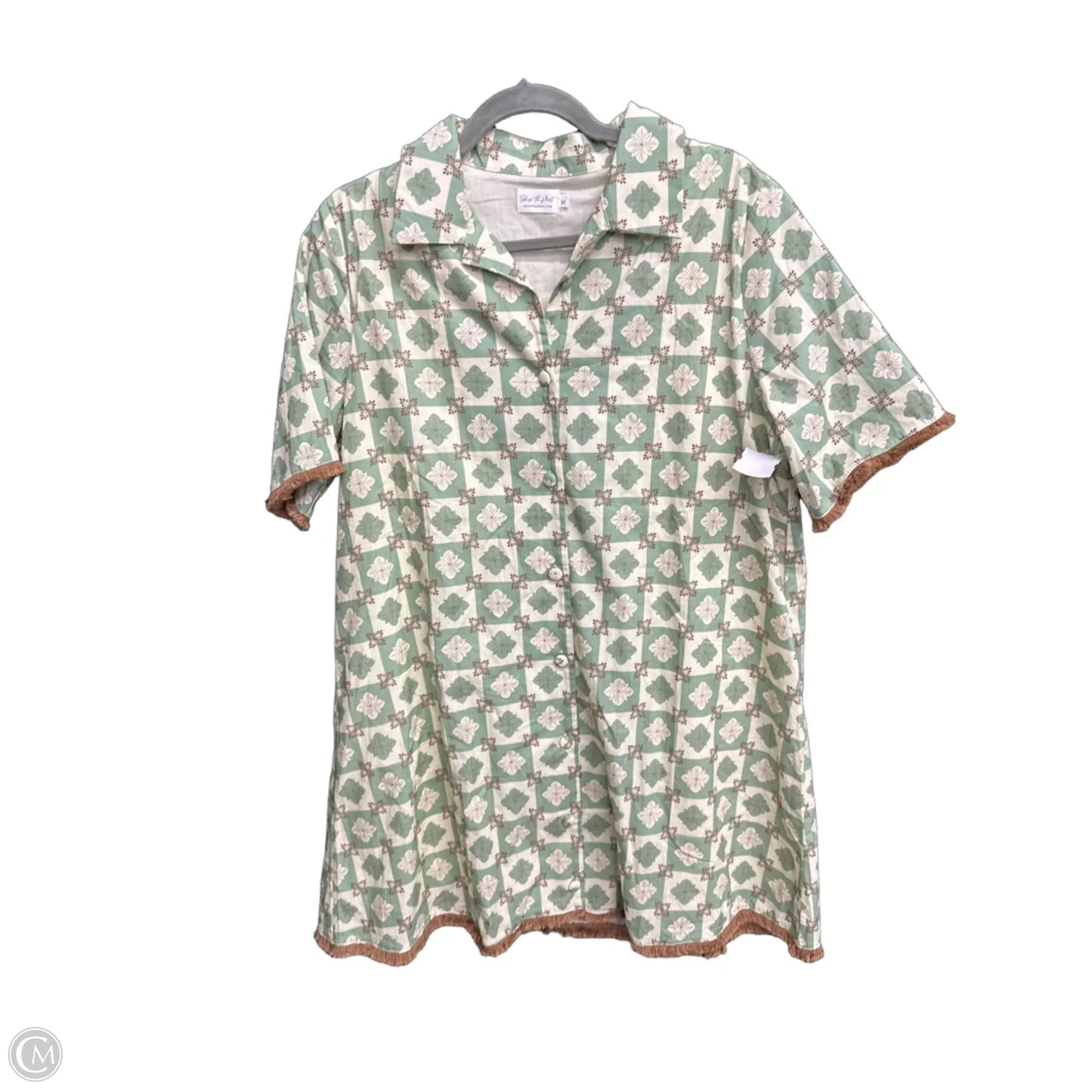 Dress Casual Midi By Clothes Mentor In Brown & Green, Size: M