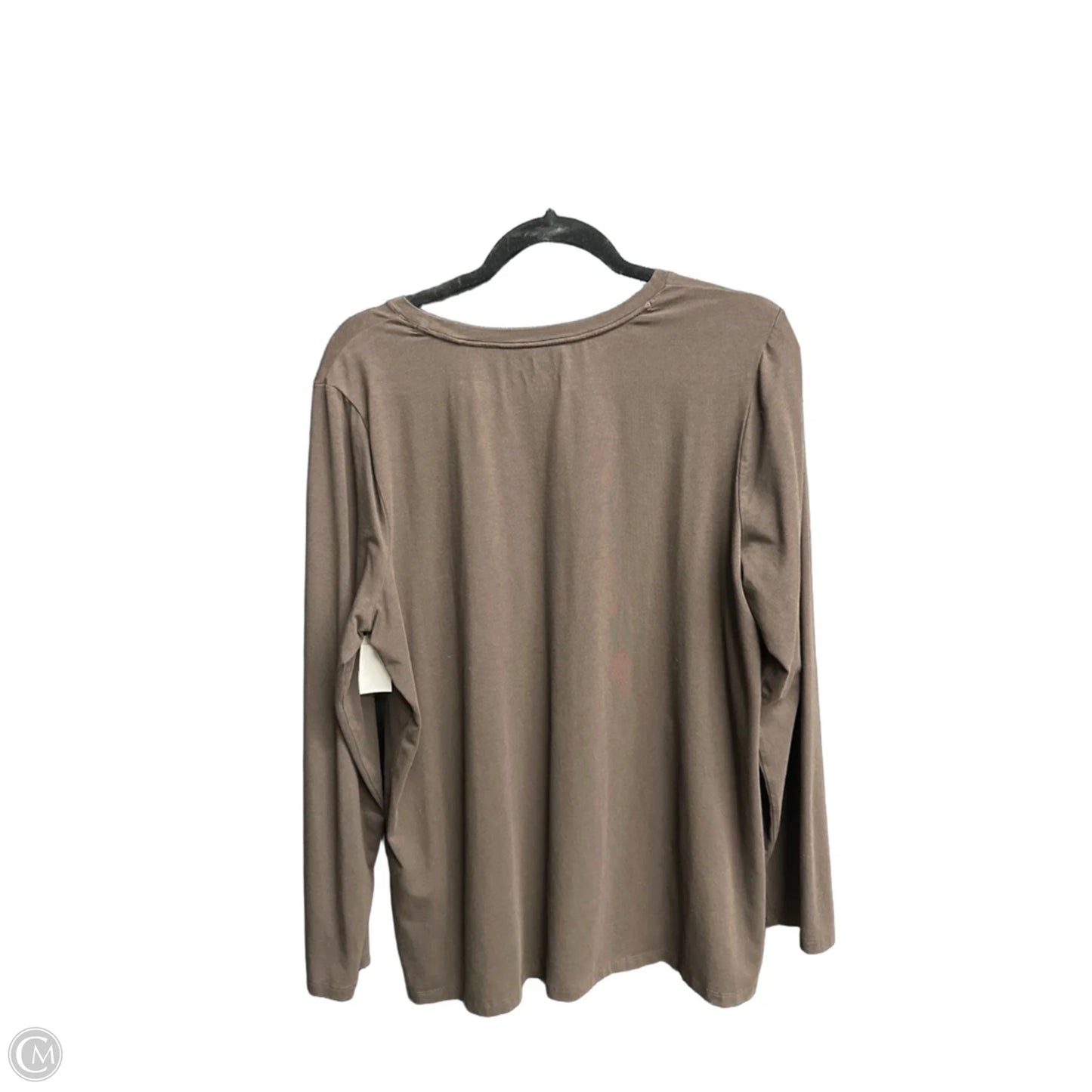 Top Long Sleeve By Chicos In Brown, Size: Xl