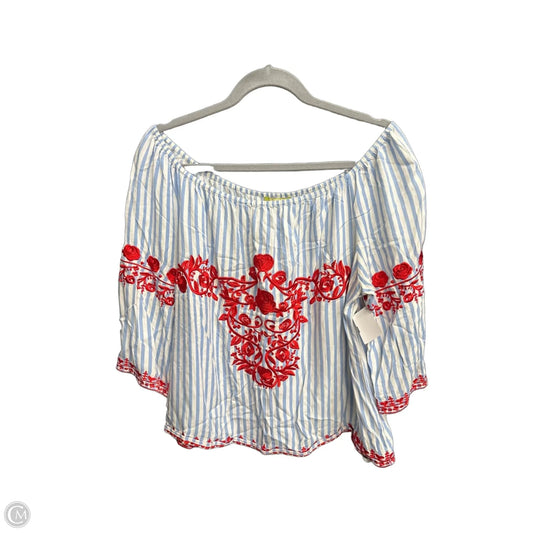 Top Short Sleeve By Gianni Bini In Striped Pattern, Size: L