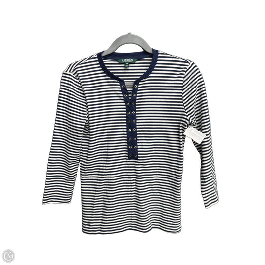 Top Long Sleeve By Lauren By Ralph Lauren In Striped Pattern, Size: Mp