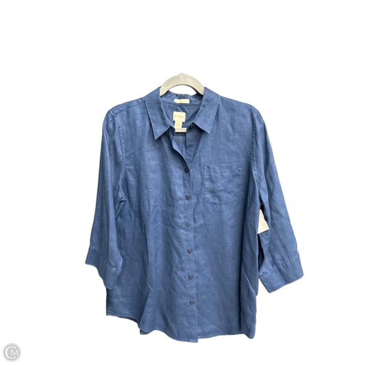 Top Long Sleeve By Chicos In Navy, Size: M