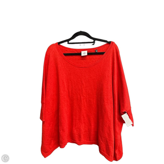 Sweater Short Sleeve By Cabi In Red, Size: M