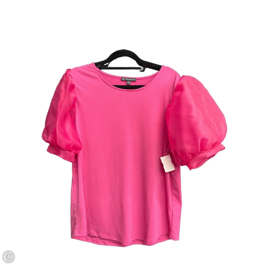 Top Short Sleeve By Adrianna Papell In Pink, Size: M