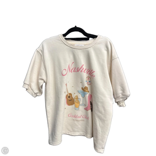 Sweatshirt Crewneck By Gilli In Cream, Size: M