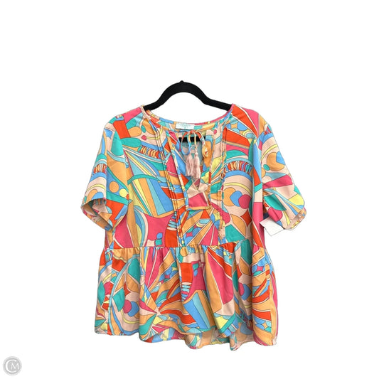 Top Short Sleeve By Clothes Mentor In Multi-colored, Size: L