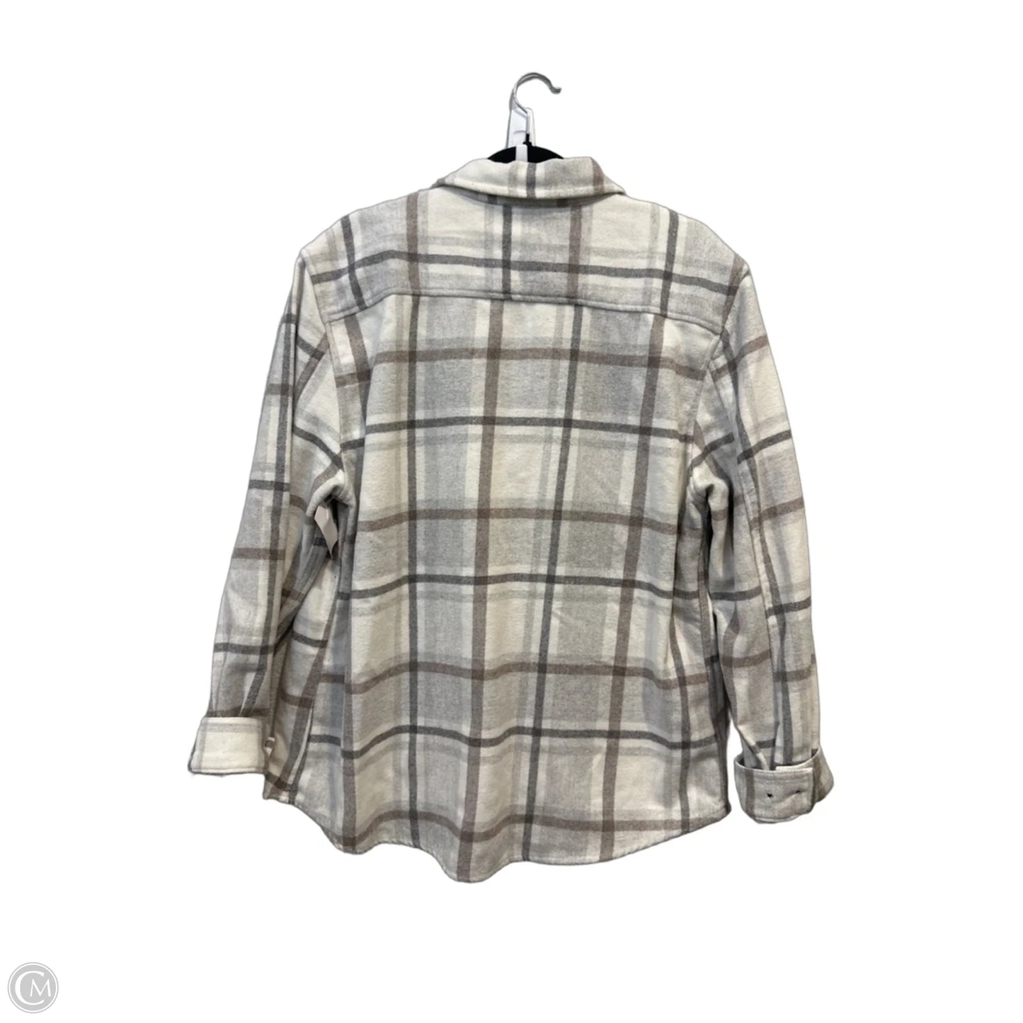 Jacket Fleece By Magaschoni In Plaid Pattern, Size: L