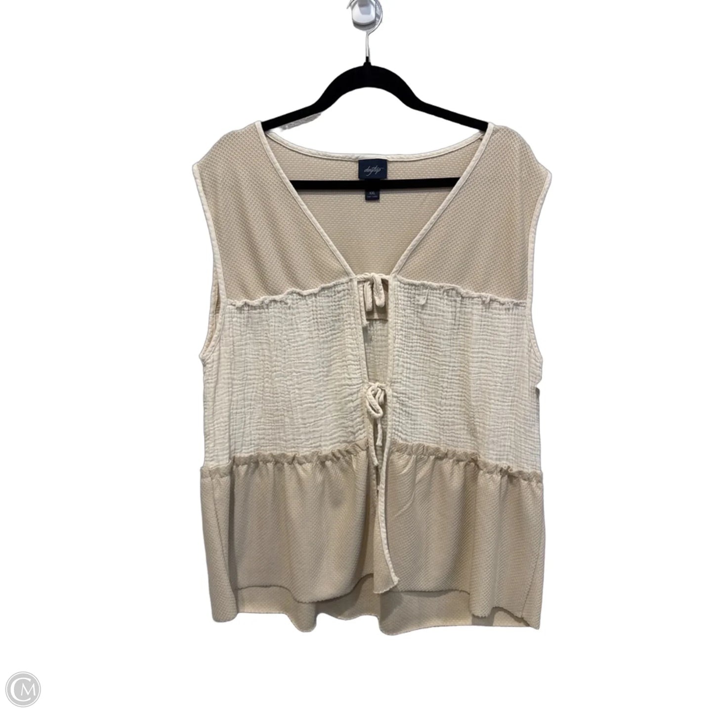 Top Sleeveless By Daytrip In Cream, Size: 2x